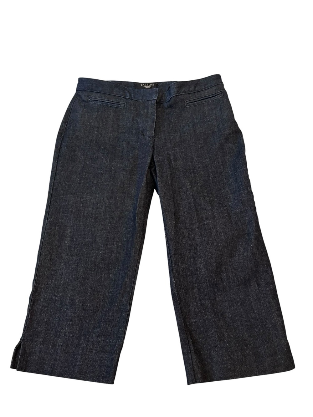 Talbots Dark Wash Cropped Wide-Leg Capri Jeans  2P